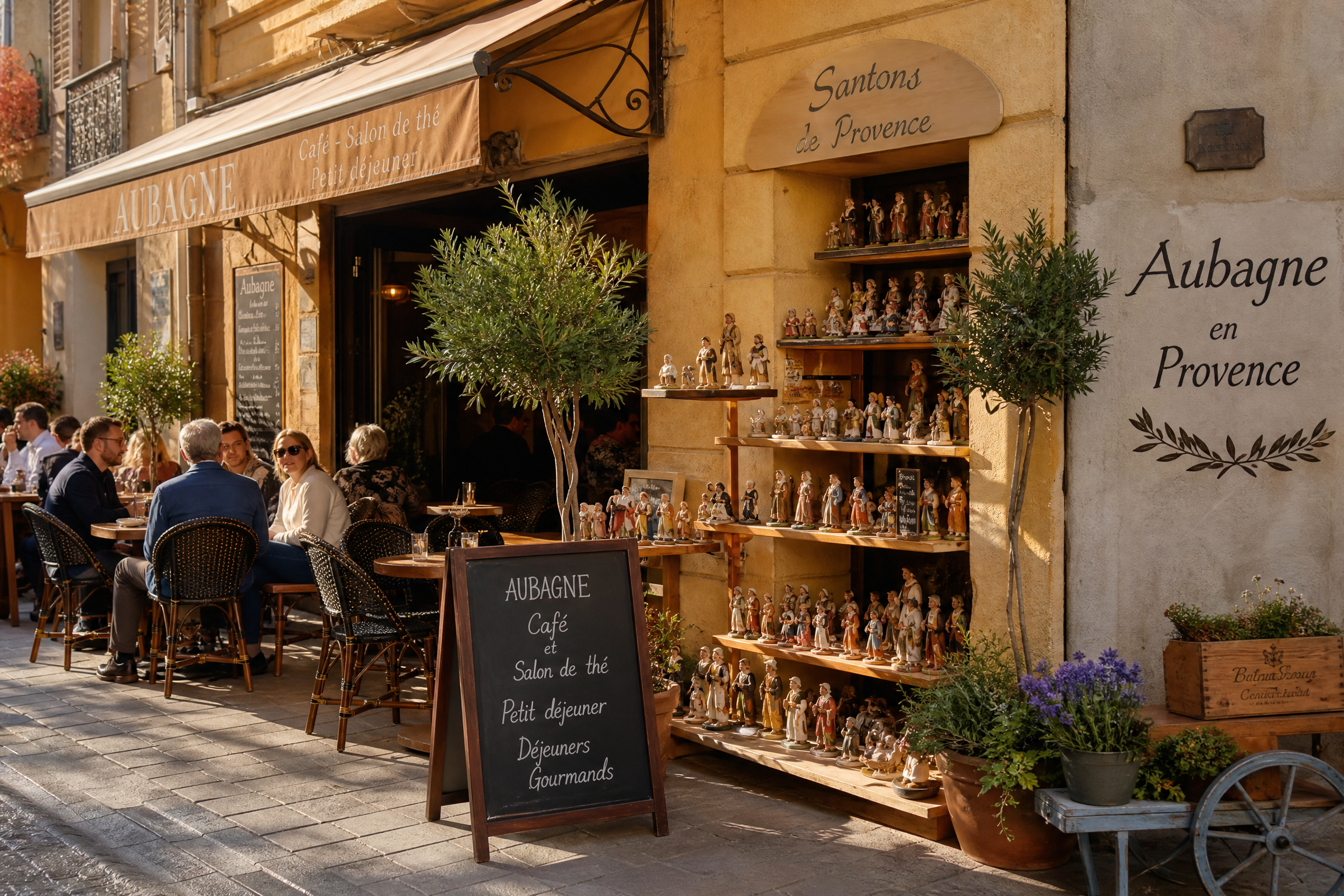 Terrasse de café à Aubagne pour une rencontre senior