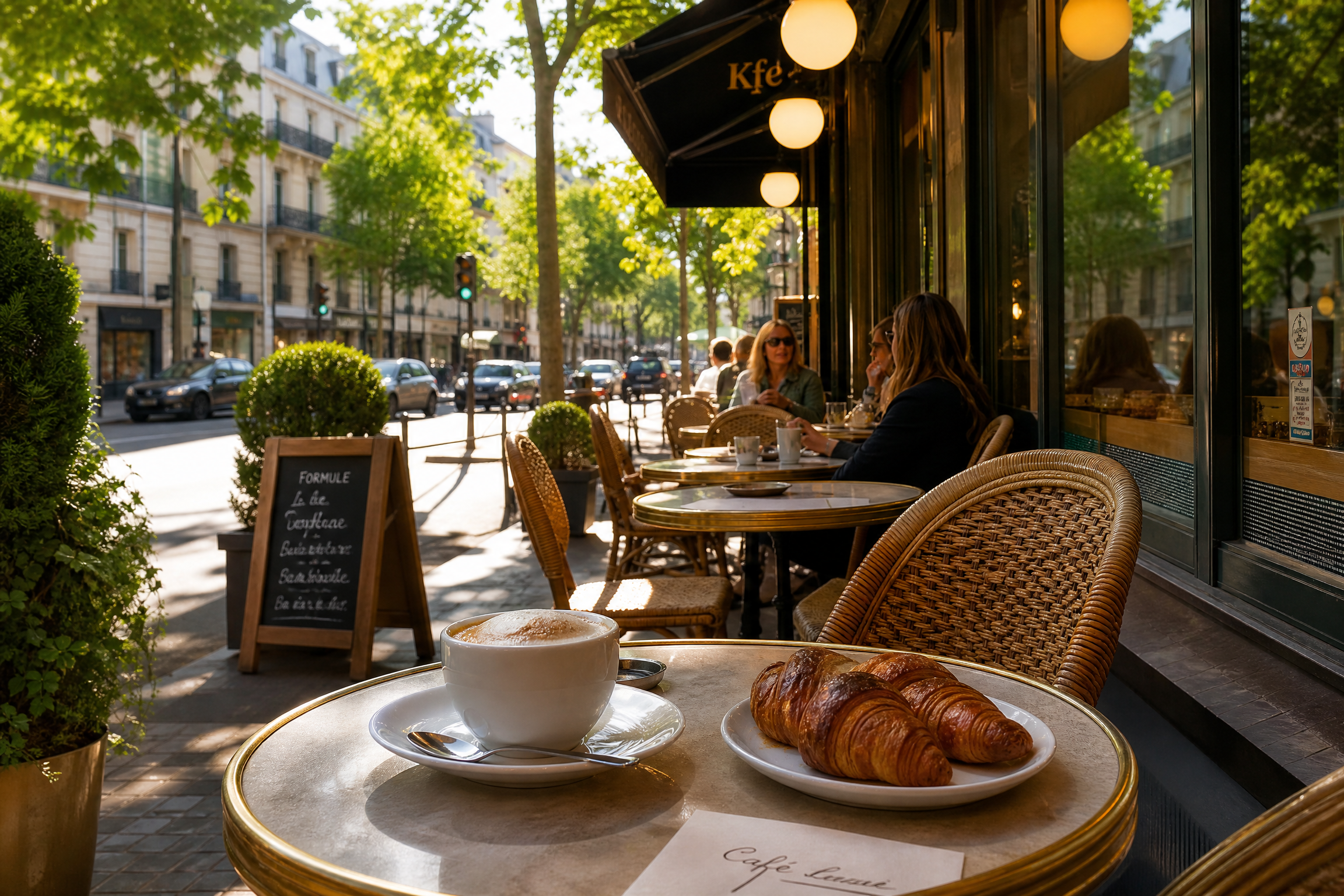 Terrasse de café à Boulogne-Billancourt pour une rencontre senior