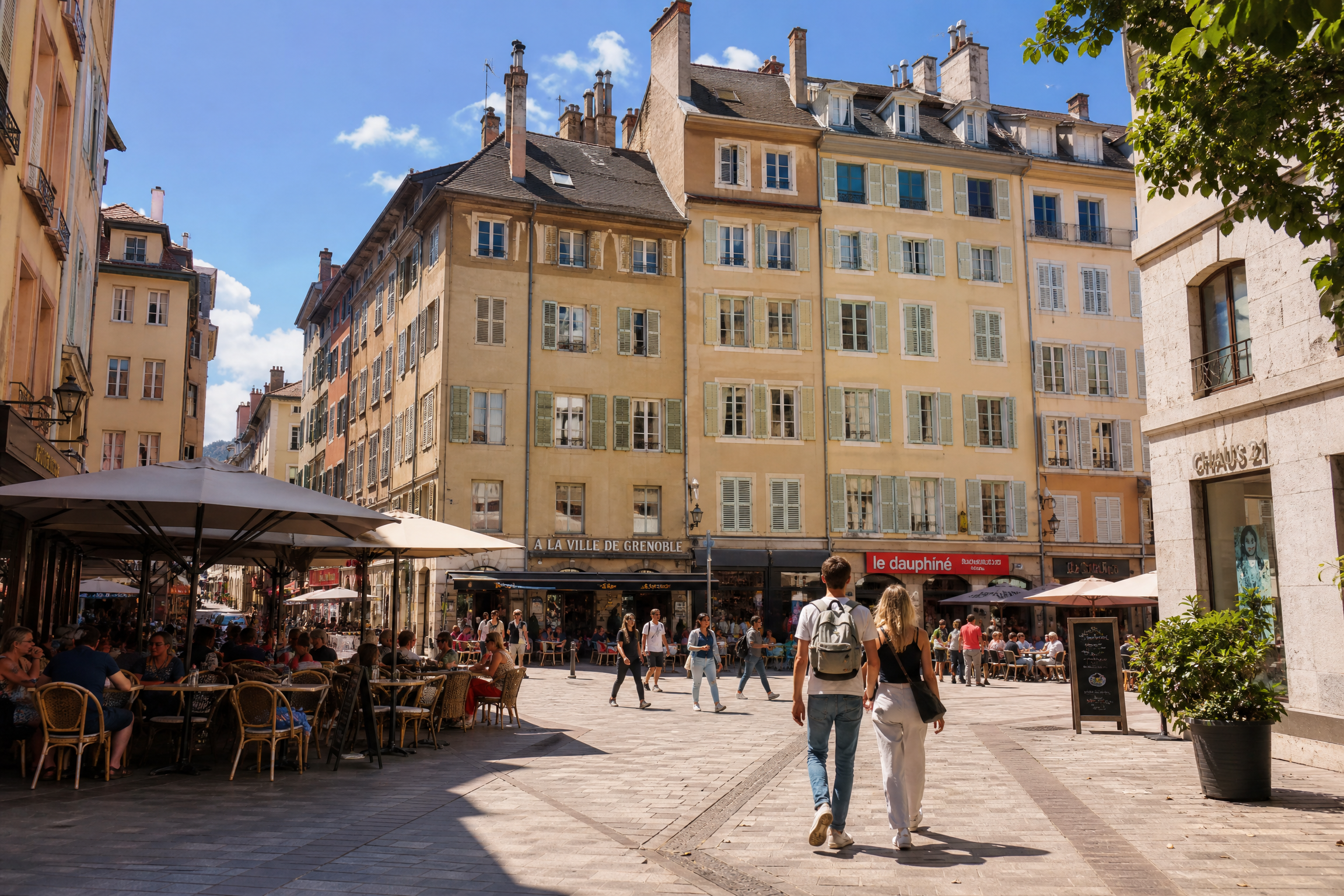 Centre-ville de Grenoble, lieu de promenade pour une rencontre senior