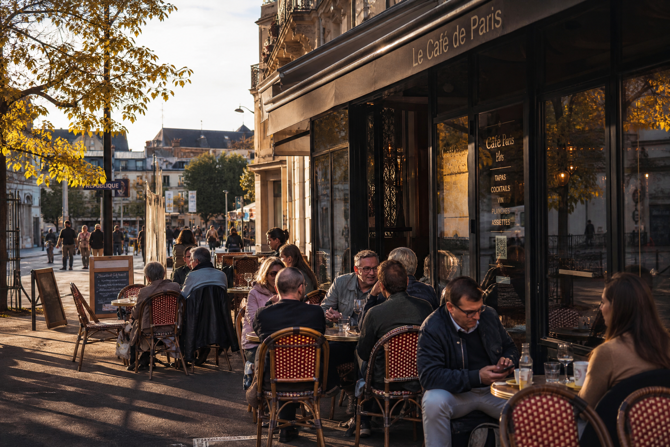 Terrasse de café à Lens pour une rencontre senior