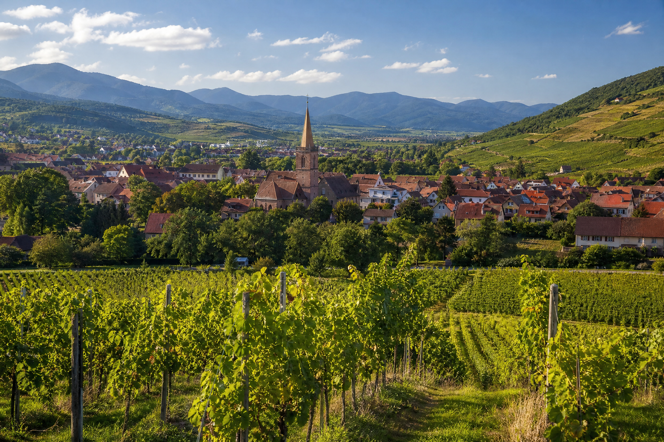 Vignobles alsaciens autour d'Obernai pour une rencontre senior