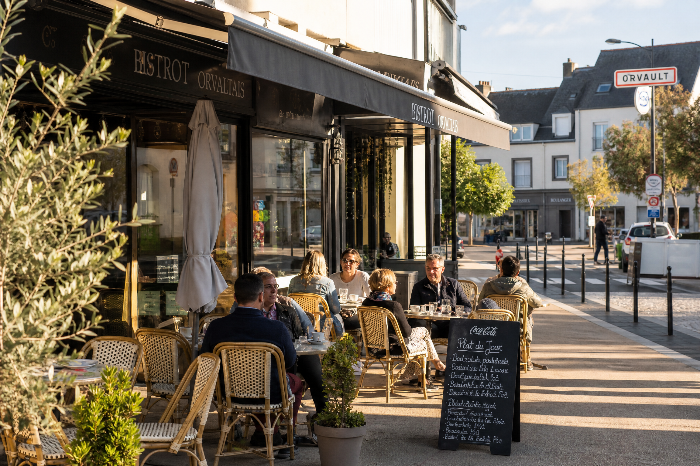 Terrasse de café à Orvault pour une rencontre senior