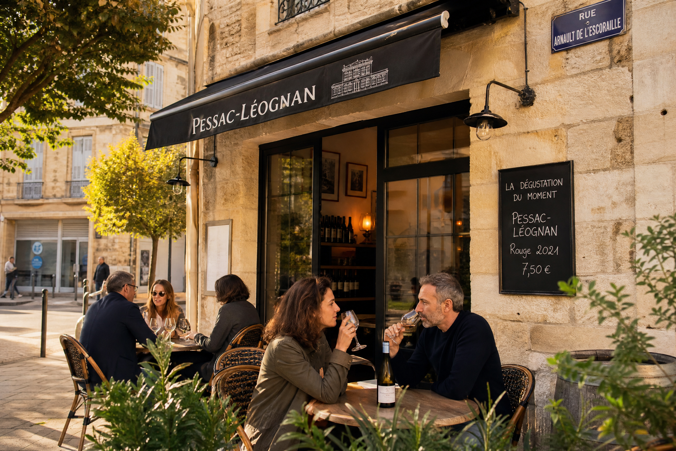 Terrasse de café à Pessac pour une rencontre senior
