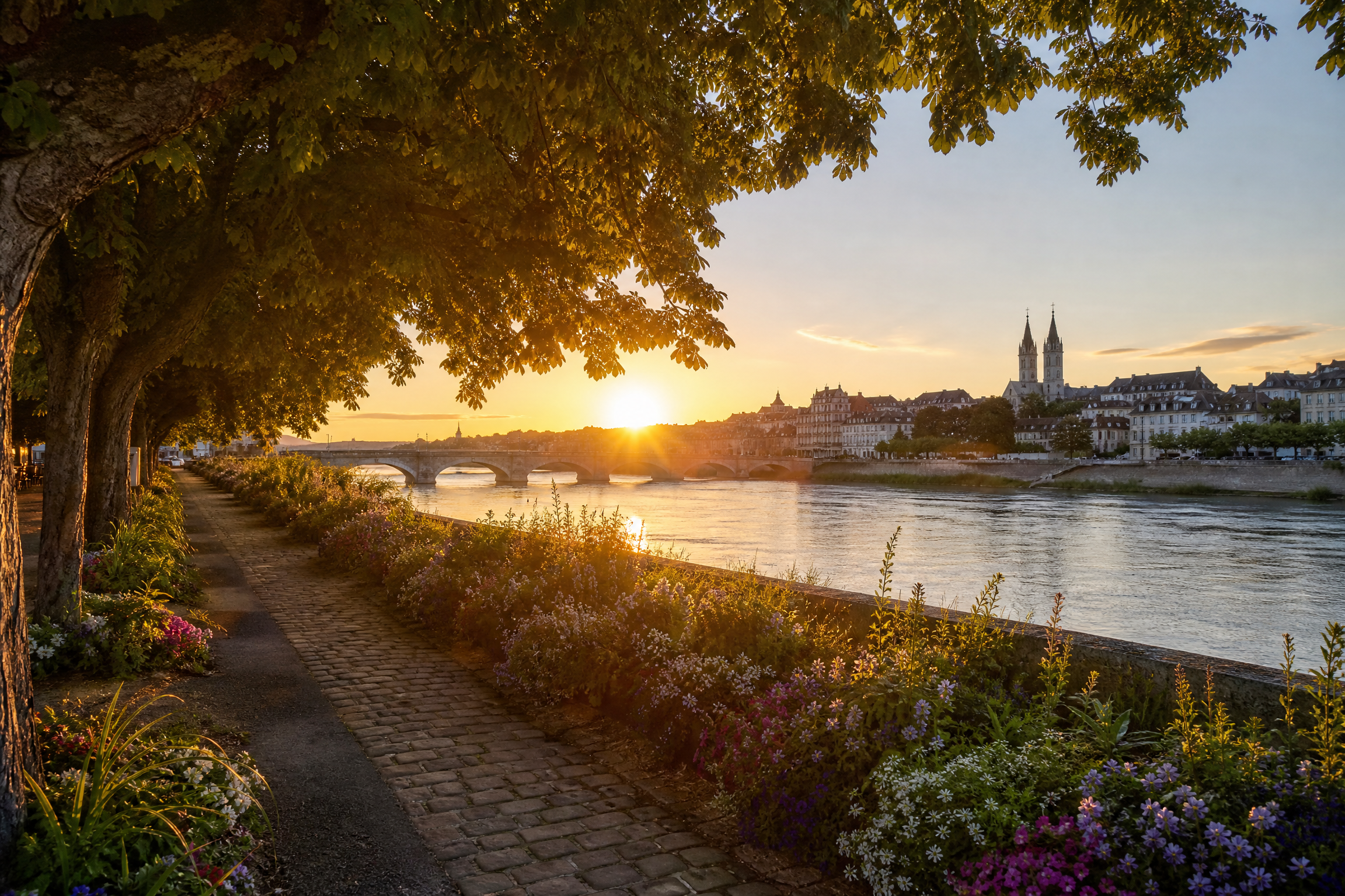 Bords de Loire à Tours, lieu de promenade pour une rencontre senior