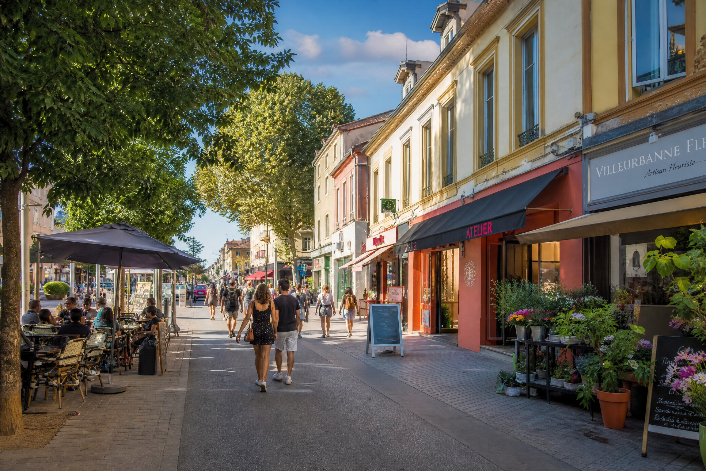 Cours Émile Zola, lieu de promenade pour une rencontre senior à Villeurbanne